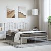 vidaXL Metal Bed Frame without Mattress with Headboard White 150x200cm