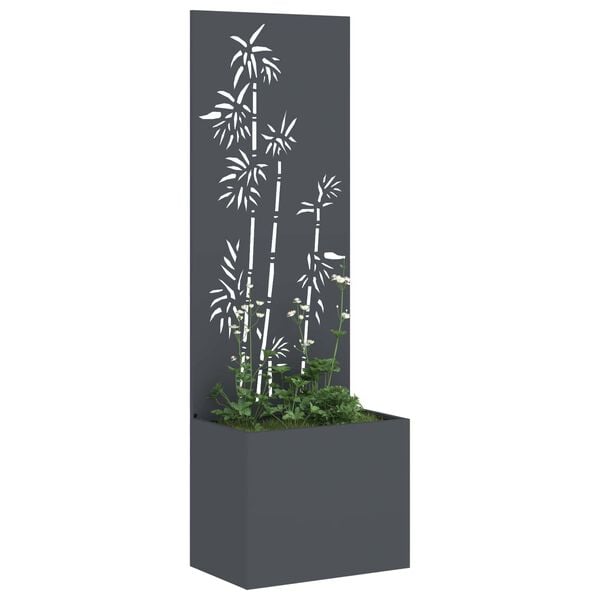 vidaXL Garden Privacy Screen Floral Anthracite 50 x 32 x 150 cm
