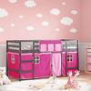 vidaXL Kids' Loft Bed with Curtains without Mattress Pink 90x200cm