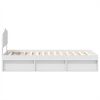 vidaXL Bed Frame with Headboard White 90 x 200 cm Solid Pine Wood