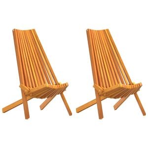 vidaXL Chair 2 pcs Brown Solid Acacia Wood