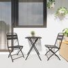 vidaXL Garden Folding Chair 2 pcs Anthracite 55 x 56.5 x 91cm Steel