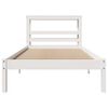 vidaXL Bed Frame without Mattress White 75x190 cm Small Single Solid Wood Pine