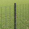 vidaXL Fence with Post Grey 0.8 x 10 m Steel and PVC