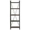 vidaXL 5-Tier Bookcase Black 60x30x180 cm Solid Mango Wood
