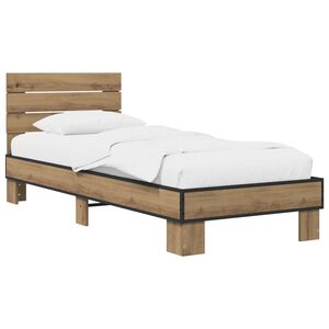 vidaXL Bed Frame with Headboard Artisan Oak 80 x 200 cm