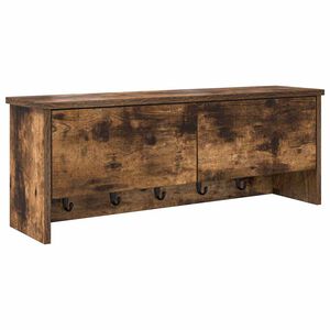 vidaXL Wall-Mounted Coat Rack Wall-Mounted Smoked Oak 80 x 20 x 30 cm