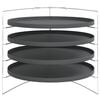 vidaXL Pizza Pans 4 pcs with Rack &Oslash; 28 cm Steel