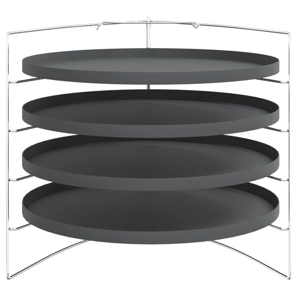vidaXL Pizza Pans 4 pcs with Rack &Oslash; 28 cm Steel
