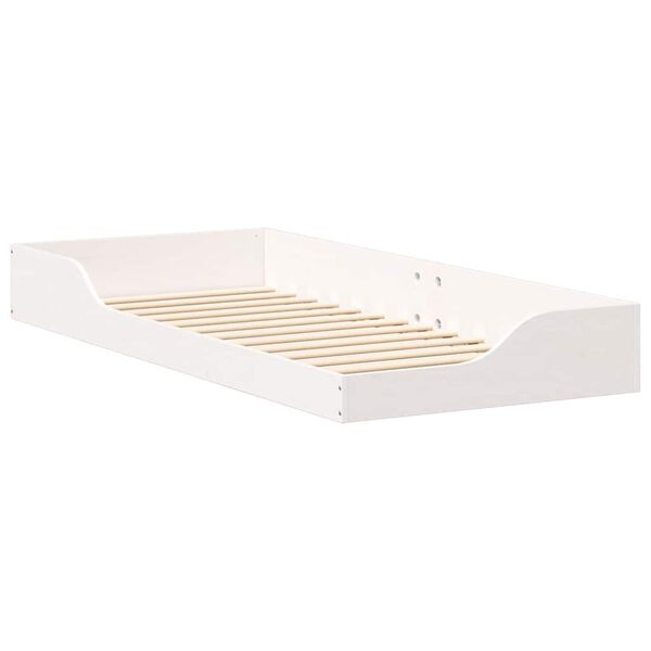 vidaXL Bed Frame White 90 x 210 cm Solid Pine Wood