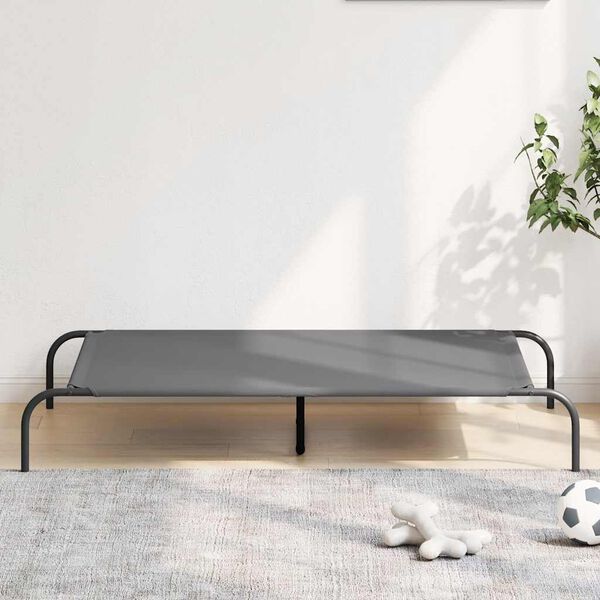 vidaXL Elevated Dog Bed Grey 130x80x20 cm Oxford Fabric and Steel