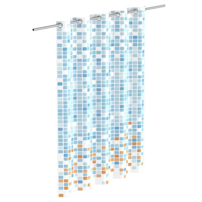 EISL Shower Curtain with Blue-Orange Mosaic 200x180x0.2 cm