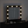 vidaXL Vanity Mirror Rectangular with Mirror Black Oak 60 x 55 x 18 cm