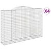 vidaXL Arched Gabion Baskets 4 pcs 300x50x200/220 cm Galvanised Iron