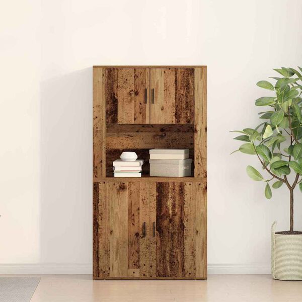 vidaXL Highboard Old Wood 80 x 33 x 150 cm Engineered Wood