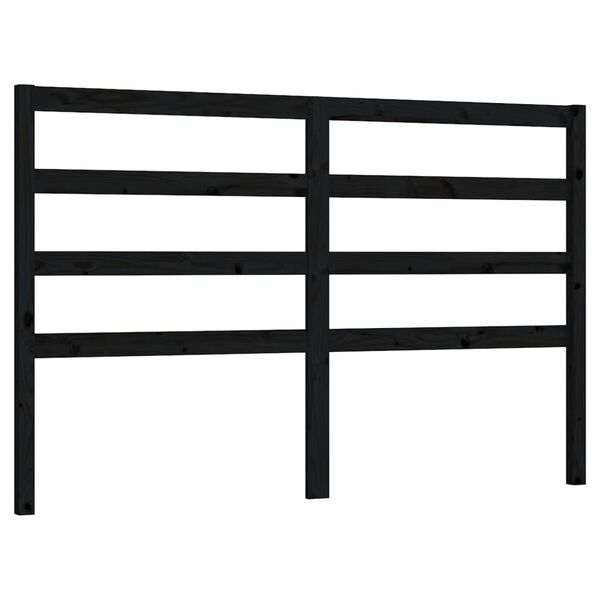 vidaXL Bed Headboard Black 126x4x100 cm Solid Wood Pine