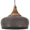 vidaXL Industrial Hanging Lamp Grey Iron & Solid Wood 45 cm E27