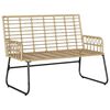 vidaXL Garden Bench Brown and Cream Poly Rattan