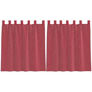 vidaXL Voile Curtains with Rod Pockets 2 pcs Wine Red