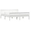 vidaXL Bed Frame without Mattress White Solid Pinewood 180x200 cm Super King