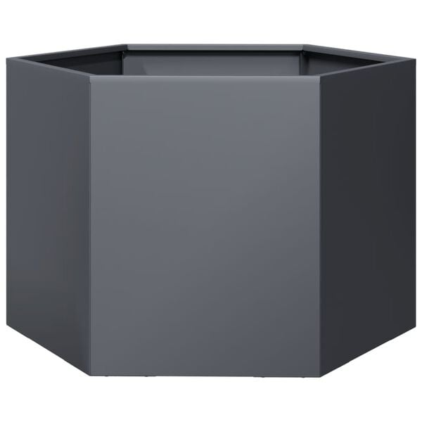 vidaXL Garden Planter Anthracite Hexagon 69x60x45 cm Steel