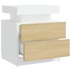 vidaXL Bedside Cabinet White and Sonoma Oak 45x35x52 cm Engineered Wood