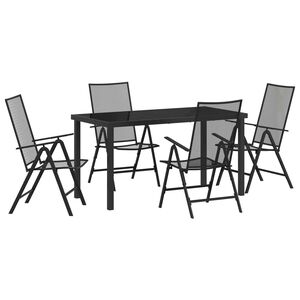 vidaXL Garden Dining Set 5 pcs Anthracite Powder-Coated Steel