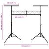 vidaXL Light Stand Black 338x115x(180-300) cm Steel