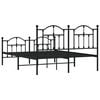 vidaXL Metal Bed Frame without Mattress with Footboard Black 140x200cm