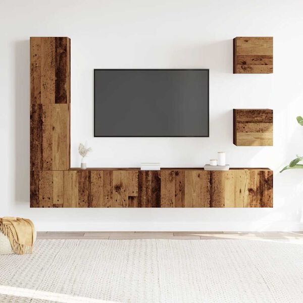 vidaXL 5 Piece TV Cabinet Set Wall-mounted Old Wood Engineered Wood