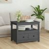 vidaXL Coffee Table Grey 71x49x55 cm Solid Wood Pine
