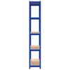 vidaXL 5-Layer Shelves 3 pcs Blue Steel&Engineered Wood