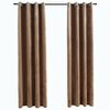 vidaXL Blackout Curtains with Rings 2 pcs Velvet Beige 140x225 cm