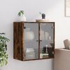 vidaXL Wall Cabinet with Glass Doors Smoked Oak 68x37x68.5 cm