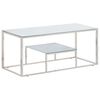 vidaXL Coffee Table Silver Stainless Steel and Tempered Glass