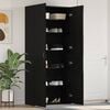vidaXL Shoe Cabinet with Door Black 80 x 35.5 x 180 cm Engineered wood
