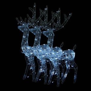 vidaXL Acrylic Reindeer Christmas Decorations 3 pcs 120 cm Cold White