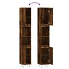 vidaXL Bathroom Cabinet Smoked Oak 30x30x190 cm Engineered Wood