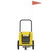 vidaXL Pet Bike Trailer Yellow Oxford Fabric and Iron