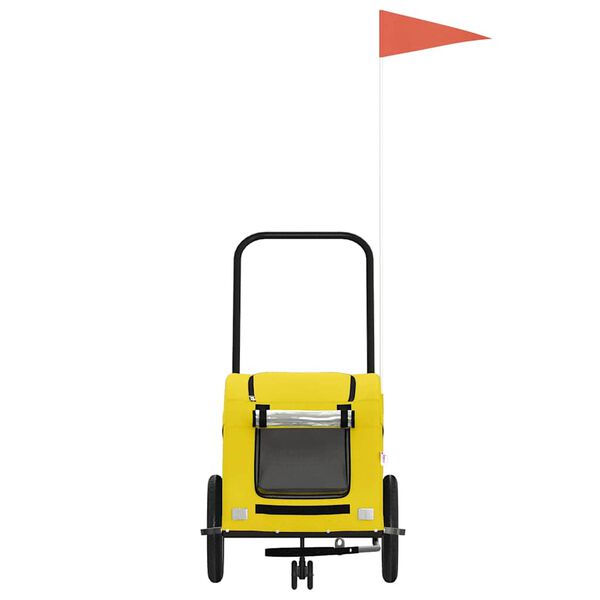 vidaXL Pet Bike Trailer Yellow Oxford Fabric and Iron