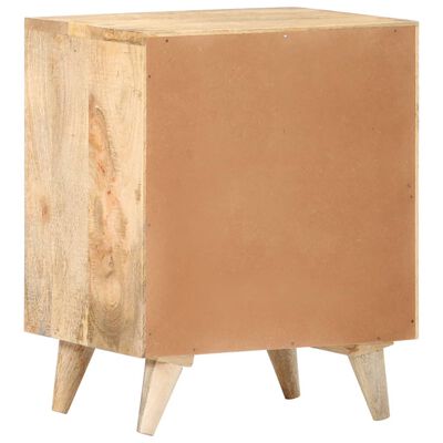 vidaXL Carved Bedside Cabinet 40x30x50 cm Solid Mango Wood