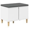 vidaXL Hall Bench with Cushion with Storage White 60 x 38 x 46 cm