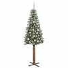 vidaXL Slim Christmas Tree with 300 LEDs Green and White 180 cm