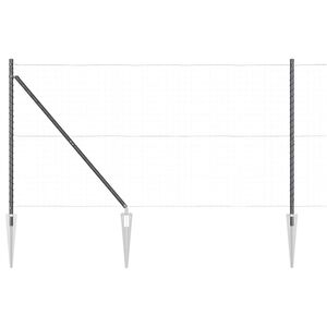 vidaXL Ground Spike Fence Post 13 pcs Grey Powder-Coated Steel