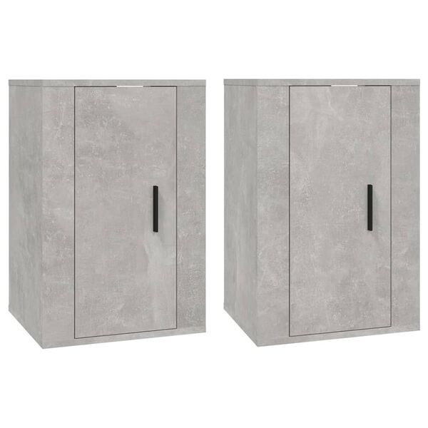 vidaXL Wall Mounted TV Cabinets 2 pcs Concrete Grey 40x34.5x60 cm