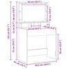 vidaXL Dressing Table Concrete Grey 75.5 x 41 x 135 cm Engineered Wood
