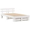 vidaXL Bed Frame with Headboard White 120 x 200 cm Solid Pine Wood