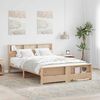 vidaXL Bed Frame with Headboard Brown 150 x 200 cm Engineered Wood