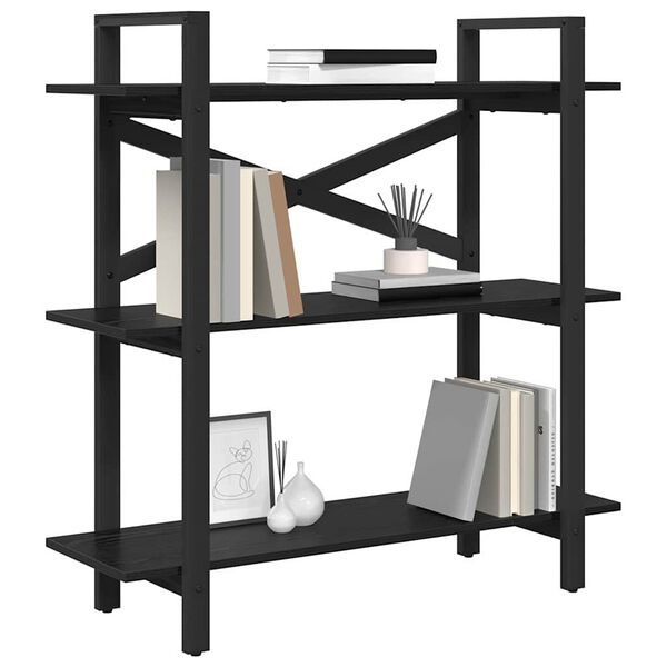 vidaXL Bookshelf Black Oak 100 x 33.5 x 102 cm Engineered Wood