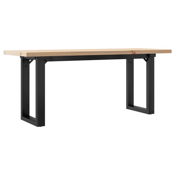 vidaXL Coffee Table O-Frame 110x40x45.5 cm Solid Wood Pine and Steel